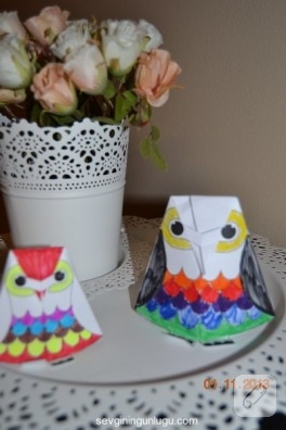 Çocuk etkinlikleri; origami baykuş