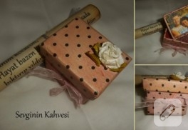 Puantiyeli hediye kutusu – dekupaj