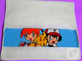 Etamin işleme Pokemon havlu kenarı