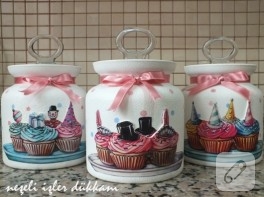 Cupcake’li cam kavanozlar