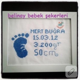 Kanaviçe bebek çerçevesi