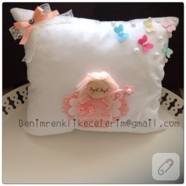 Melekli bebek takı yastığı