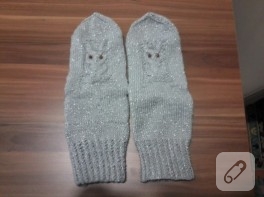 Baykuş modelli kış çorapları