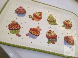 Cupcake detaylı tepsi
