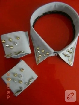 Metal zımbalı yaka kolye