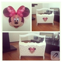 Ahşap boyama Minnie Mouse gazetelik