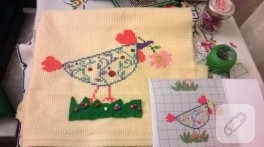 Etamin tavuk deseni