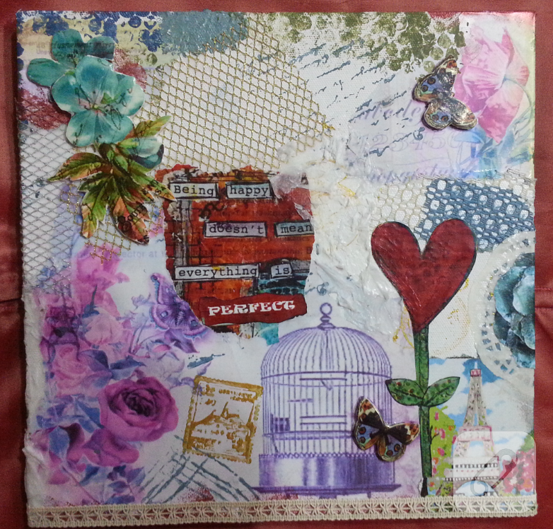 Mixed media tuval denemem