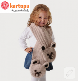Ayıcıklı, cepli çocuk atkısı nasıl örülür?