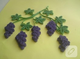 Quilling – üzüm salkımlı duvar süsü