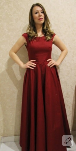 Bordo abiye elbise modeli