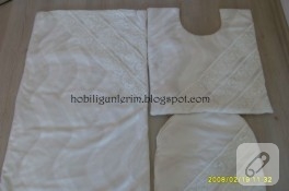 Dantel süslemeli klozet takımı