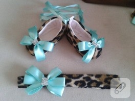 Leopar desenli bebek patikleri