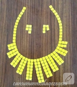 Sarı ojeyle zımba kolye yapalım