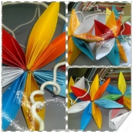 Origami kağıt çiçekler