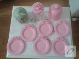 Bebek pembesi polyester çay tabakları