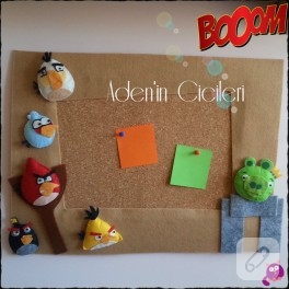 Keçe Angry Birds mantar pano
