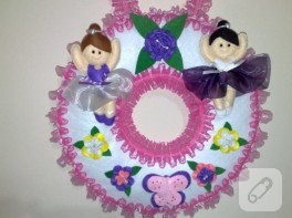 Keçe balerinli bebek ve çocuk kapı süsü