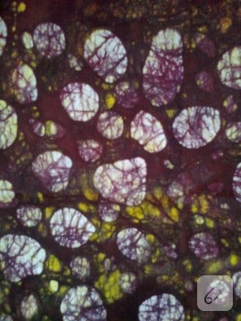 Kumaşa mumlu batik çalışması