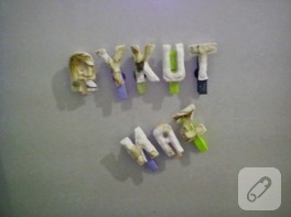 Mandal ve kumaş harflerden magnet yapımı