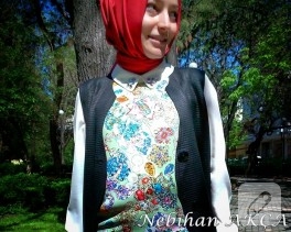 Pratik siyah tunik yelek