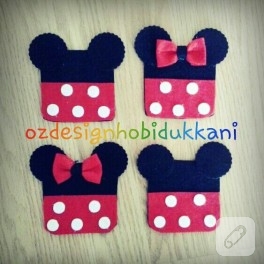 Minnie ve Mickey Mouse bardak altlıkları