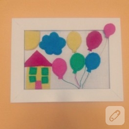 Uçan balon – keçe çerçeve