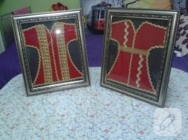Keçe kaftan süslemeli çerçeveler