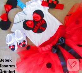 Minnie Mouse kırmızı tütü takımı