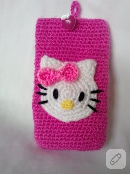 Hello Kitty – örgü telefon kılıfı