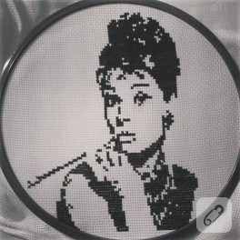 Kanaviçe Audrey Hepburn pano
