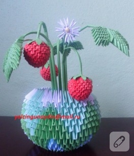 Origami 3d çilek