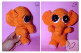 Amigurumi turuncu fil