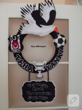 Bjk kartallı keçe kapı süsü