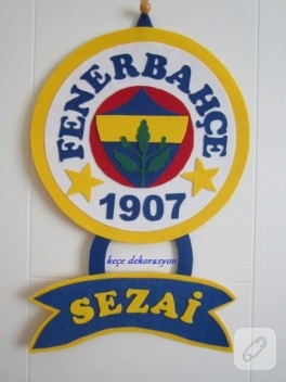 Fenerbahçe keçe kapı süsü