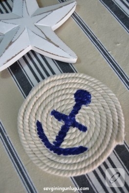 Çapa desenli bardak altlığı yapımı…