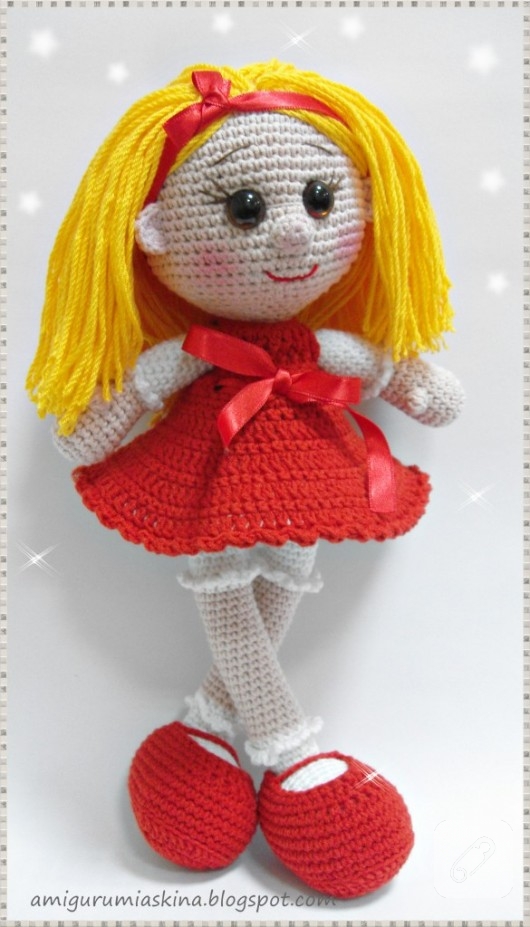 Amigurumi sar? ?eker bebek