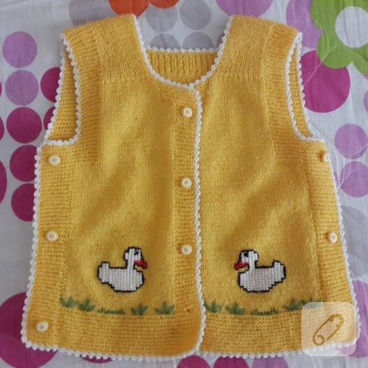 Tek Parça Bebek Yelek Anlatımlı Tek Parça Bebek Yelek Anlatımlı