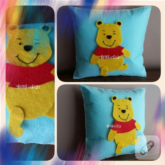 Keçeden Winnie The Pooh yastık